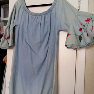 Pretty light blue ladies dress